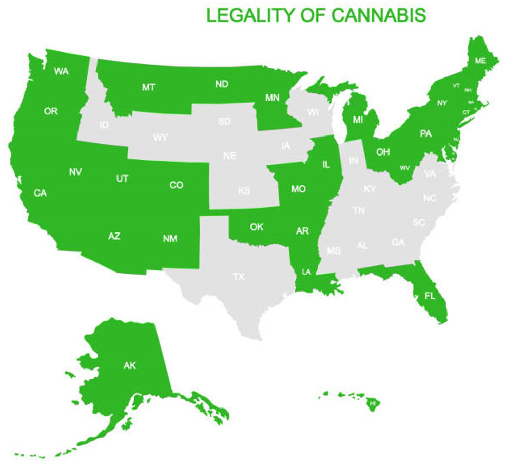 Legality of Cannabis Map